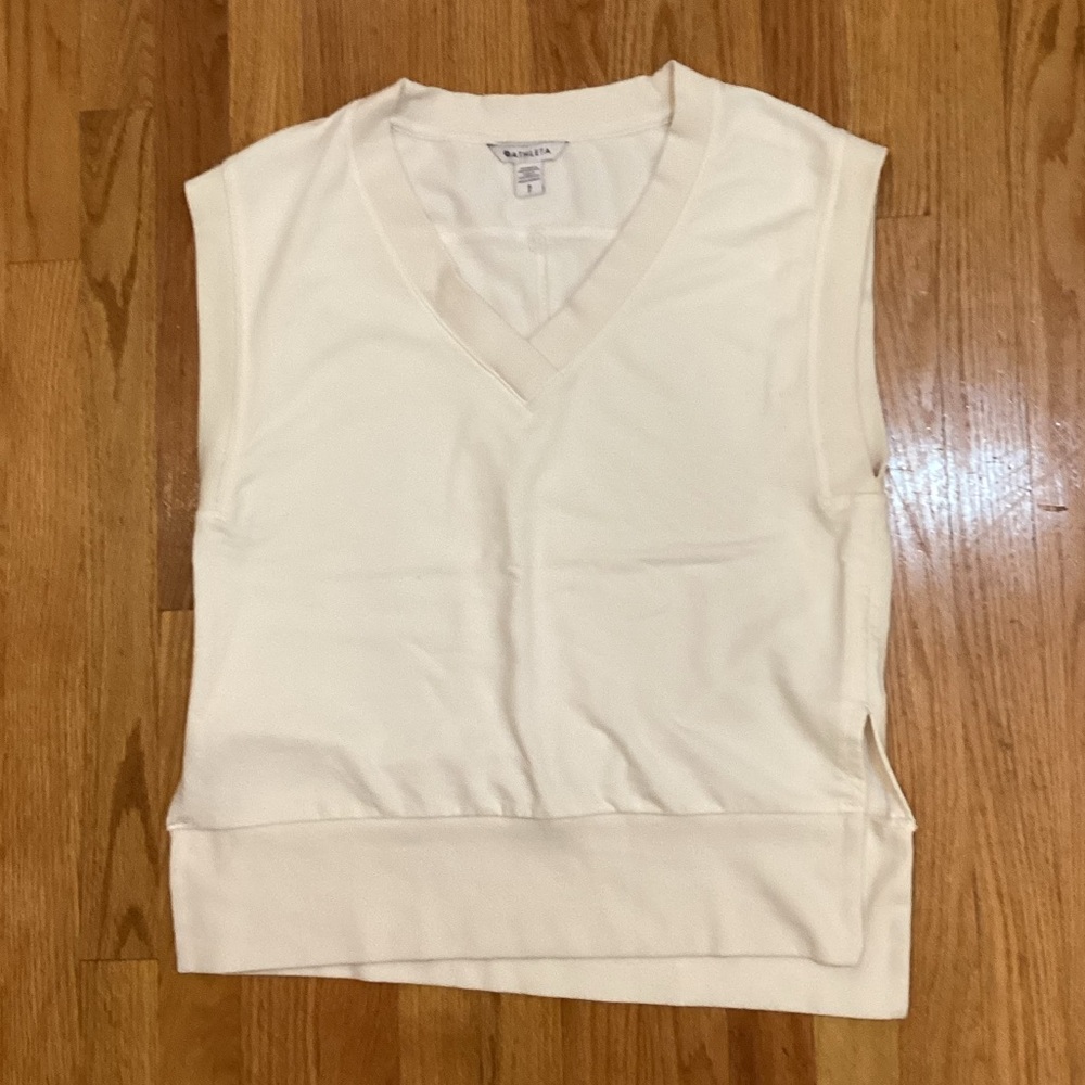Cream Sleeveless Sweater Vest